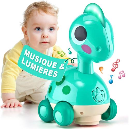 Jouet Pour Bébé 1 An Dinosaure Jouet D'activité Et Rampant Pour Enfant 1 An Jouet Montessori Avec Musique Et Lumières Pour Bébé 12 18 Mois Garçon Fille 1 2 3 Ans