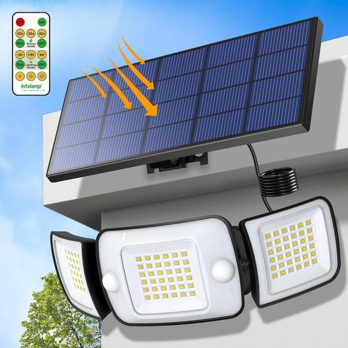 Lampes Solaires D'extérieur De Mouvement Avec Télécommande,6000mah 1200lm Lampes Solaires À Détecteur Ave Solaire Panneau Indépendant,4 Modes 270° Grand Angle Solaire Lumières Ave 3m Cable