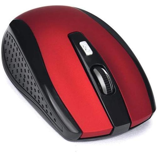 Souris silencieuse sans fil, 2,4 GHz, 1200 dpi, souris de jeu ergonomique fine et silencieuse avec récepteur USB pour PC, tablette, ordinateur portable, notebook - Rouge - Taille unique