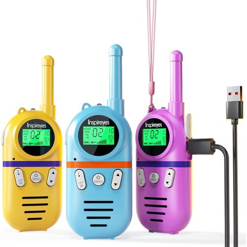 Talkie Walkie Enfants Rechargeable, 48 Heures De Temps De Travail, Longue Portée De 3 Kilomètres, Cadeaux D'anniversaire Pour Garçons Filles, Jouets De Plein Air Pour Enfants De 3 À 12 Ans