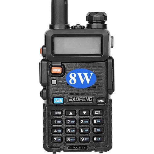 BF UV-5R 8-Watt Dual Band Two-Way Radio (144MHz-146MHz VHF & 430MHz-440MHz UHF) Includes Full Kit, Black