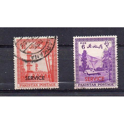 Pakistan- Lot De 2 Timbres Oblitérés- Surcharge Service