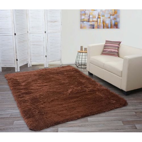 Tapis Hwc-F69, Shaggy, Épais, Poil Long, Tissu/Textile, Cotonneux, Doux, 230x160cm   Marron Foncé