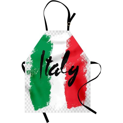 Italie Tablier, Drapeau Italien Grunge Coloré, Produit Unisexe Avec Col Réglable Pour Cuisine Et Jardinage, Multicolore