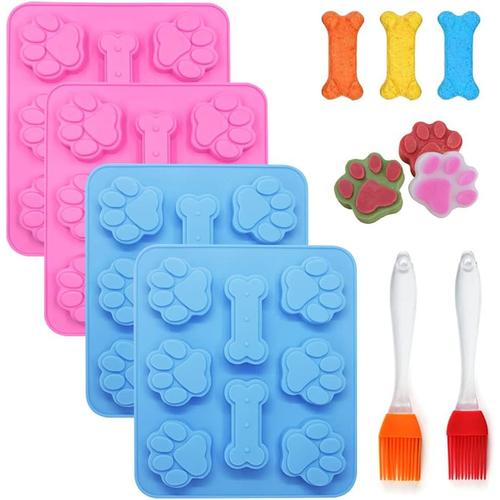 Rouge, Bleu, Rose, Orange 4pcs Moules En Silicone,Moule De Cuisine En Forme De Griffe De Chat,2pcspatisserie Badigeonner Moule En Silicone Pour Griffes De Chat,Utilisé Pour Faire Des Chocolats, Des