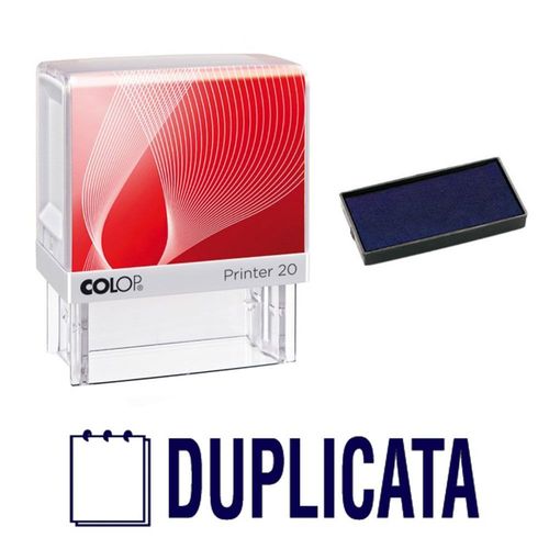 Tampon Encreur Duplicata Colop Printer 20 38x14mm Bleu