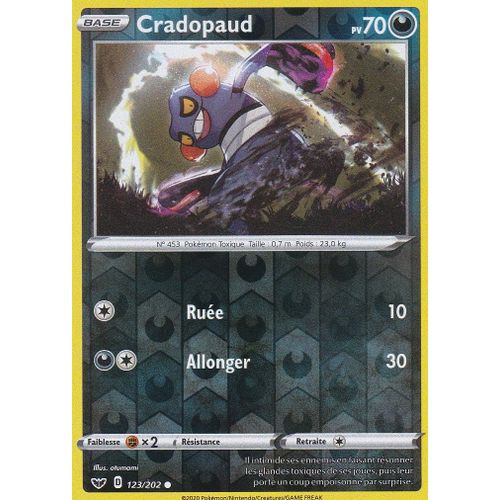 Carte Pokemon - Cradopaud - 123/202 - Reverse - Épée Et Bouclier