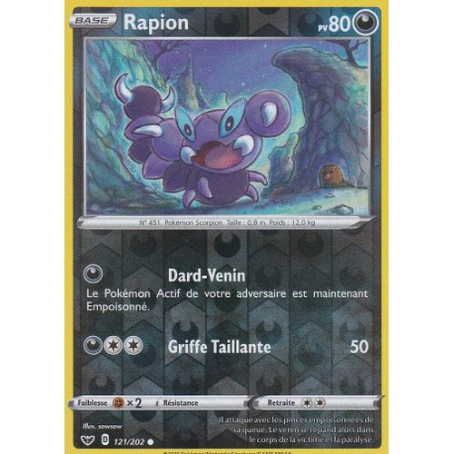 Carte Pokemon - Rapion - 121/202 - Reverse - Épée Et Bouclier