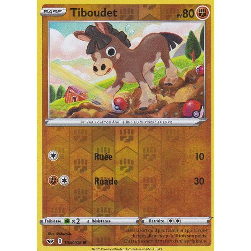 Carte Pokemon - Tiboudet - 105/202 - Reverse - Épée Et Bouclier