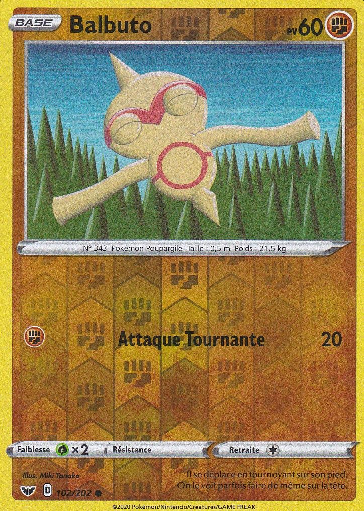 Carte Pokemon BALBUTO 102/202 REVERSE Epée et Bouclier 1EB01 FR NEUF