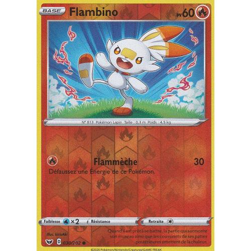 Carte Pokemon - Flambino - 030/202 - Reverse - Épée Et Bouclier