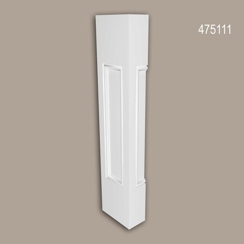 Poteau de demi-balustrade Profhome 475111 Moulure exterieure Balustrade Élément de façade style Néo-Classicisme blanc