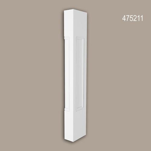 Poteau de demi-balustrade Profhome 475211 Moulure exterieure Balustrade Élément de façade style Néo-Classicisme blanc