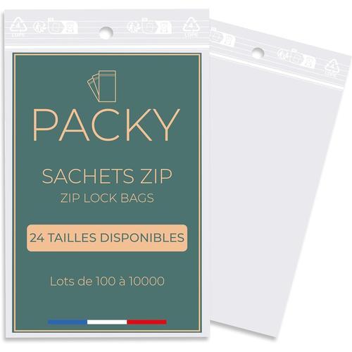 Transparent Sachets Zip - Sachet Plastique Transparent - 24 Tailles Disponibles ¿ Sac Congelation Zip Reutilisable - Pochon Refermable ¿ Ziploc Bag - 8x12 Cm Lot De 100 -