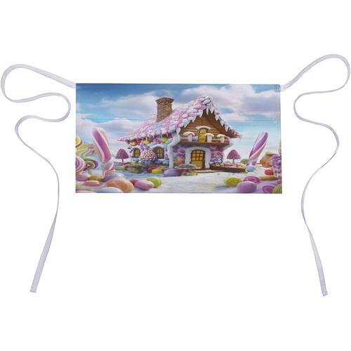 Candy House Tablier Imprimé Demi-Taille Avec 3 Poches, Plage Tropicale Au Coucher Du Soleil, Serveuse, Cuisine, Restaurant, Tablier De Chef