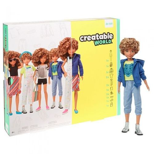 Creatable World Poupée Avec Accessoires Set Cheveux Blonds Bouclés 30 Cm