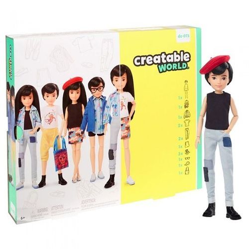 Creatable World Poupée Avec Accessoires Set Cheveux Noirs 30 Cm