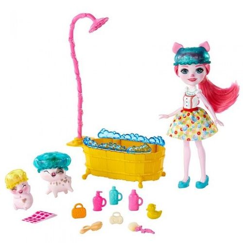 Mattel Ensemble De Jeu Enchantimals Bathtime Splash 16 Pièces