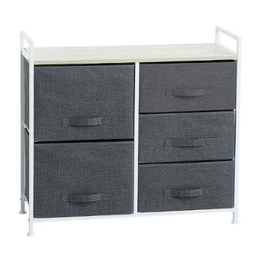 Meuble De Rangement "5 Tiroirs" 83cm Gris Foncé