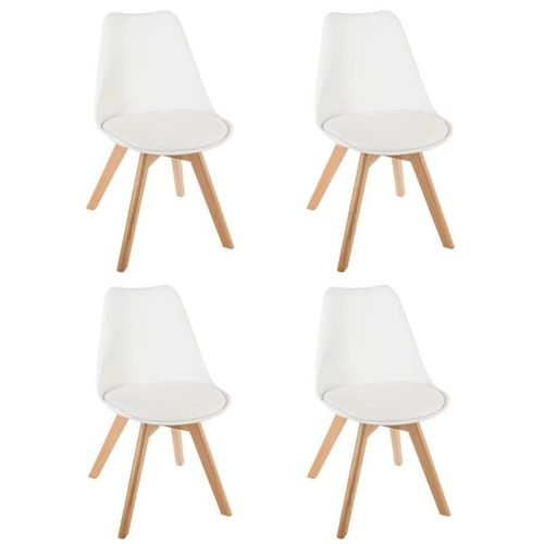 Lot De 4 Chaises Design "Baya" 81cm Blanc