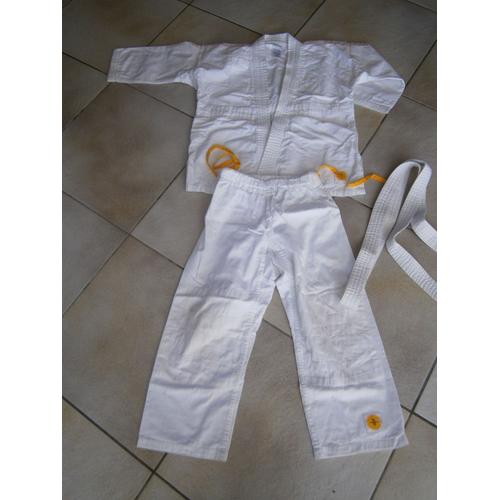 Kimono Modèle Hirosaki 110 Taille 120 Cm Blanc Veste Pantalon + Ceinture Comme Neuf