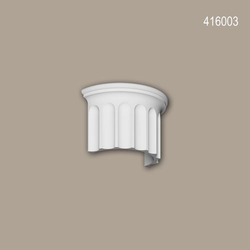 Segment de demi-colonne Profhome 416003 Moulure de façade Colonne Élément de façade style ionique blanc