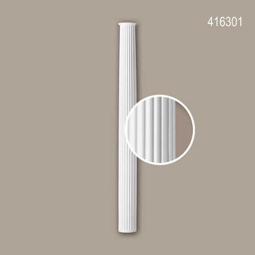 Fût de demi-colonne Profhome 416301 Moulure de façade Colonne Élément de façade style corinthien blanc