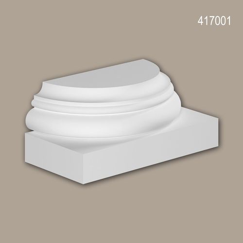 Pied de demi-colonne Profhome 417001 Moulure de façade Colonne Élément de façade style toscan blanc