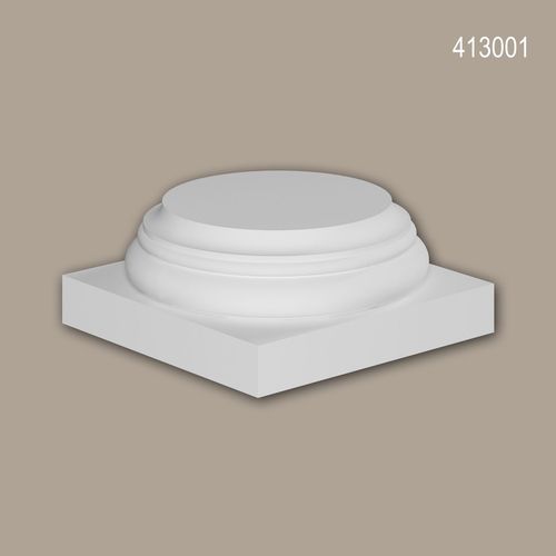 Pied de colonne Profhome 413001 Moulure de façade Colonne Élément de façade style toscan blanc