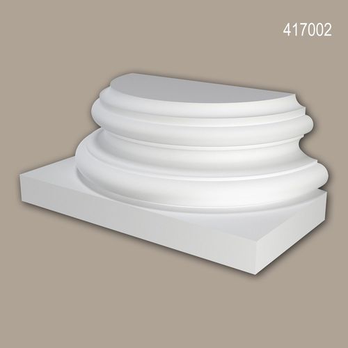 Pied de demi-colonne Profhome 417002 Moulure de façade Colonne Élément de façade style ionique blanc