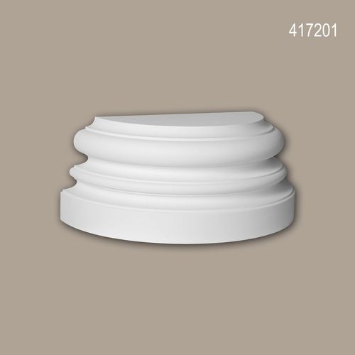 Pied de demi-colonne Profhome 417201 Moulure de façade Colonne Élément de façade style ionique blanc
