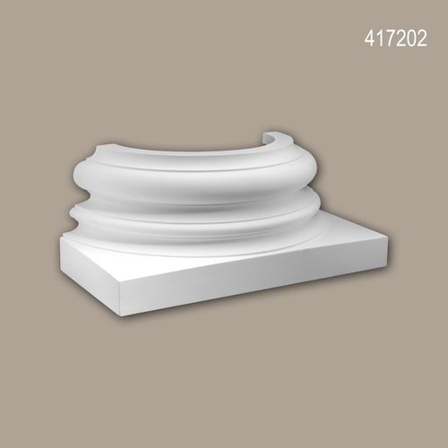 Pied de demi-colonne Profhome 417202 Moulure de façade Colonne Élément de façade style ionique blanc