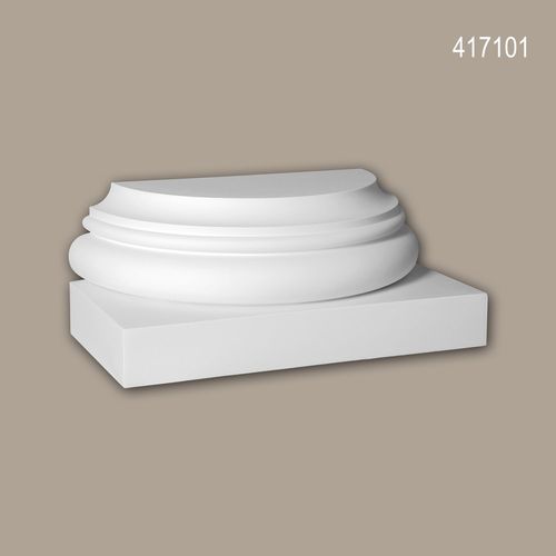 Pied de demi-colonne Profhome 417101 Moulure de façade Colonne Élément de façade style toscan blanc