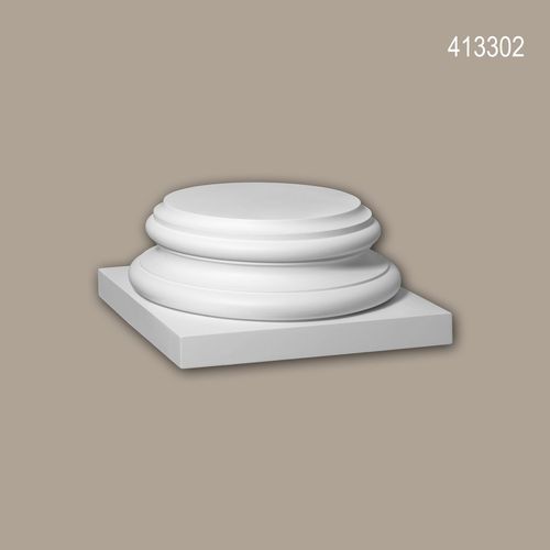 Pied de colonne Profhome 413302 Moulure de façade Colonne Élément de façade style corinthien blanc