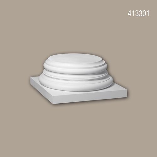 Pied de colonne Profhome 413301 Moulure de façade Colonne Élément de façade style corinthien blanc