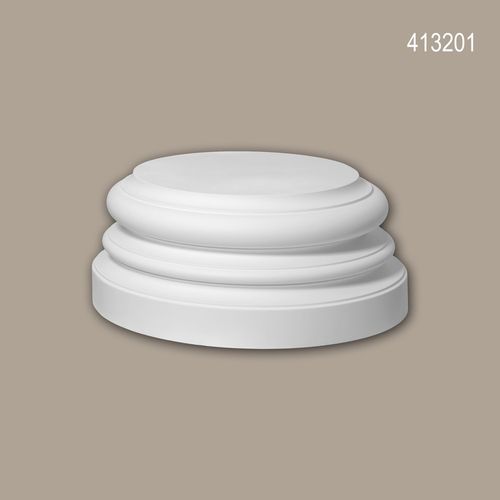 Pied de colonne Profhome 413201 Moulure de façade Colonne Élément de façade style ionique blanc