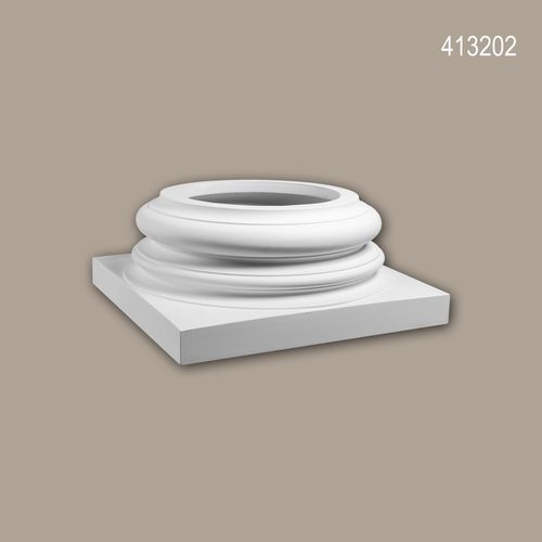 Pied de colonne Profhome 413202 Moulure de façade Colonne Élément de façade style ionique blanc