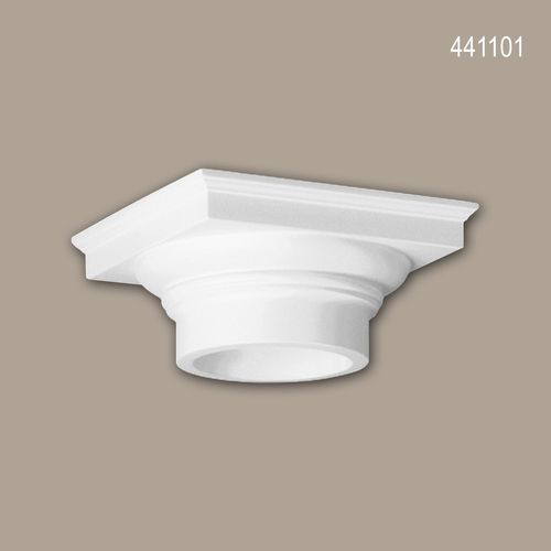 Chapiteau de colonne Profhome 441101 Moulure de façade Colonne Élément de façade style toscan blanc
