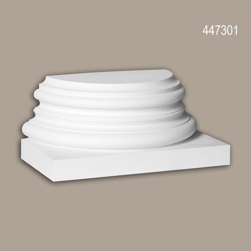 Pied de demi-colonne Profhome 447301 Moulure de façade Colonne Élément de façade style corinthien blanc