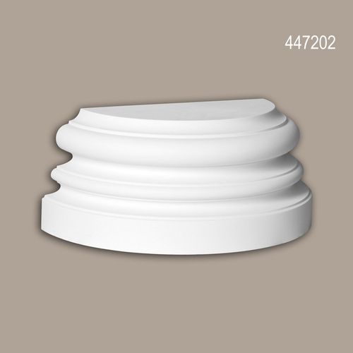 Pied de demi-colonne Profhome 447202 Moulure de façade Colonne Élément de façade style ionique blanc