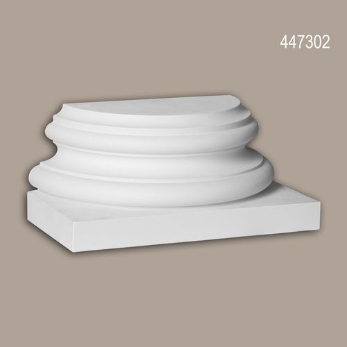 Pied de demi-colonne Profhome 447302 Moulure de façade Colonne Élément de façade style corinthien blanc