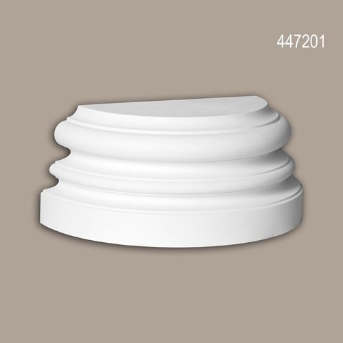 Pied de demi-colonne Profhome 447201 Moulure de façade Colonne Élément de façade style ionique blanc