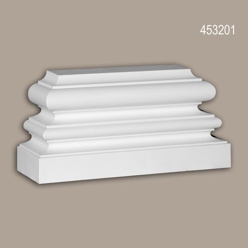 Pied de pilastre Profhome 453201 Élément de façade Pilastre Moulure exterieure style ionique blanc