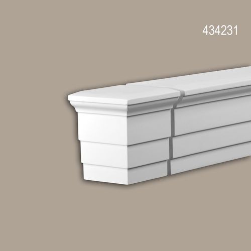 Élément d'aboutement Profhome 434231 Moulure de façade Élement décorative Élément de façade design moderne blanc