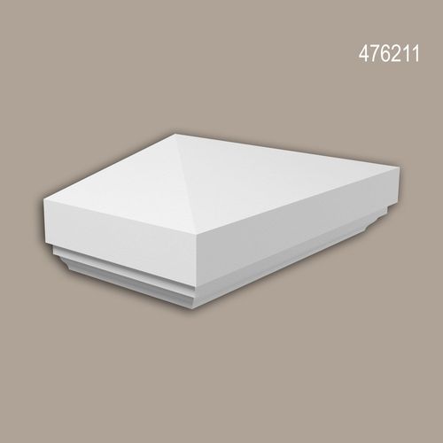 Chapeau poteau de demi-balustrade Profhome 476211 Moulure exterieure Balustrade Élément de façade style Néo-Classicisme blanc