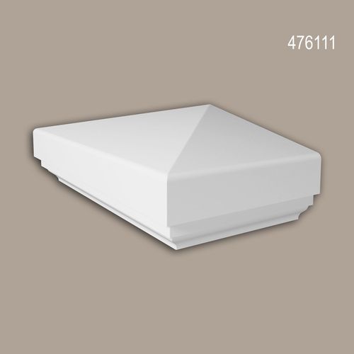 Chapeau poteau de demi-balustrade Profhome 476111 Moulure exterieure Balustrade Élément de façade style Néo-Classicisme blanc