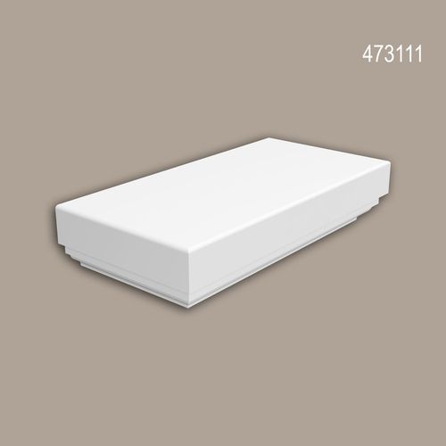 Chapeau poteau de demi-balustrade Profhome 473111 Moulure exterieure Balustrade Élément de façade style Néo-Classicisme blanc