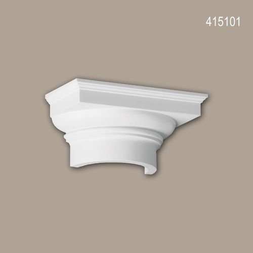 Chapiteau de demi-colonne Profhome 415101 Moulure de façade Colonne Élément de façade style toscan blanc