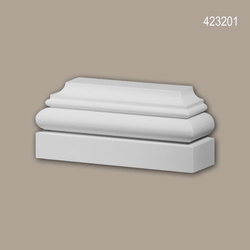Pied de pilastre Profhome 423201 Élément de façade Pilastre Moulure exterieure style ionique blanc
