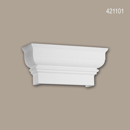Chapiteau de pilastre Profhome 421101 Élément de façade Pilastre Moulure exterieure style toscan blanc